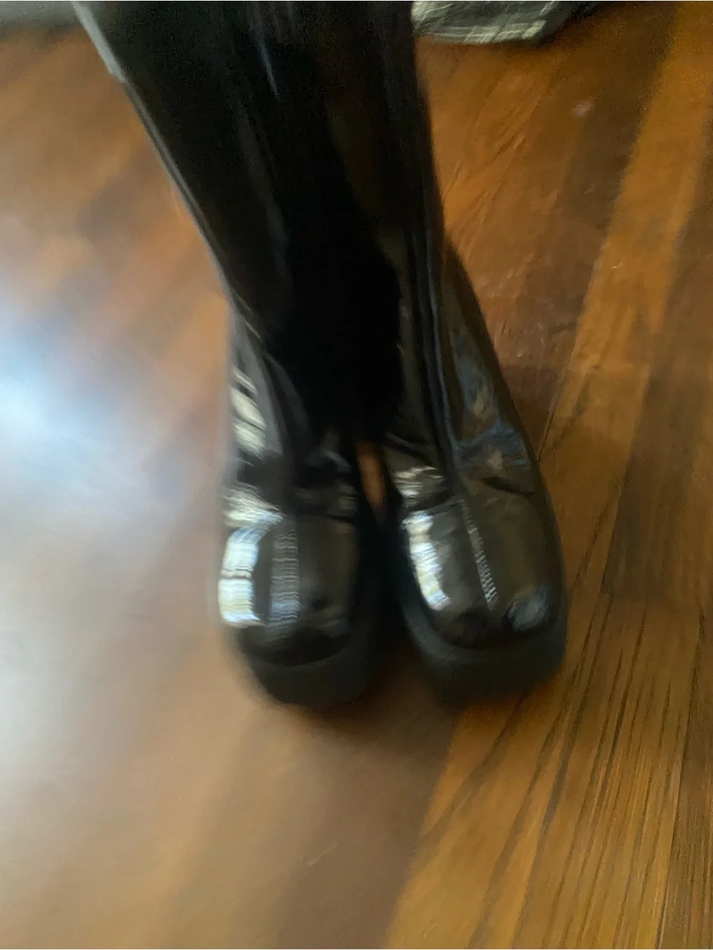Jeffrey Campbell Black Patent Platform Ankle Boots